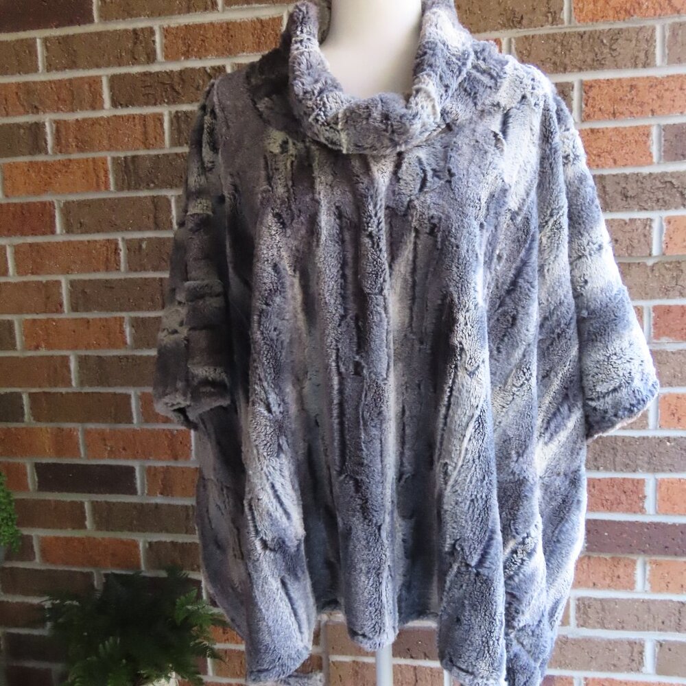 Faux Fur Poncho with armholes
